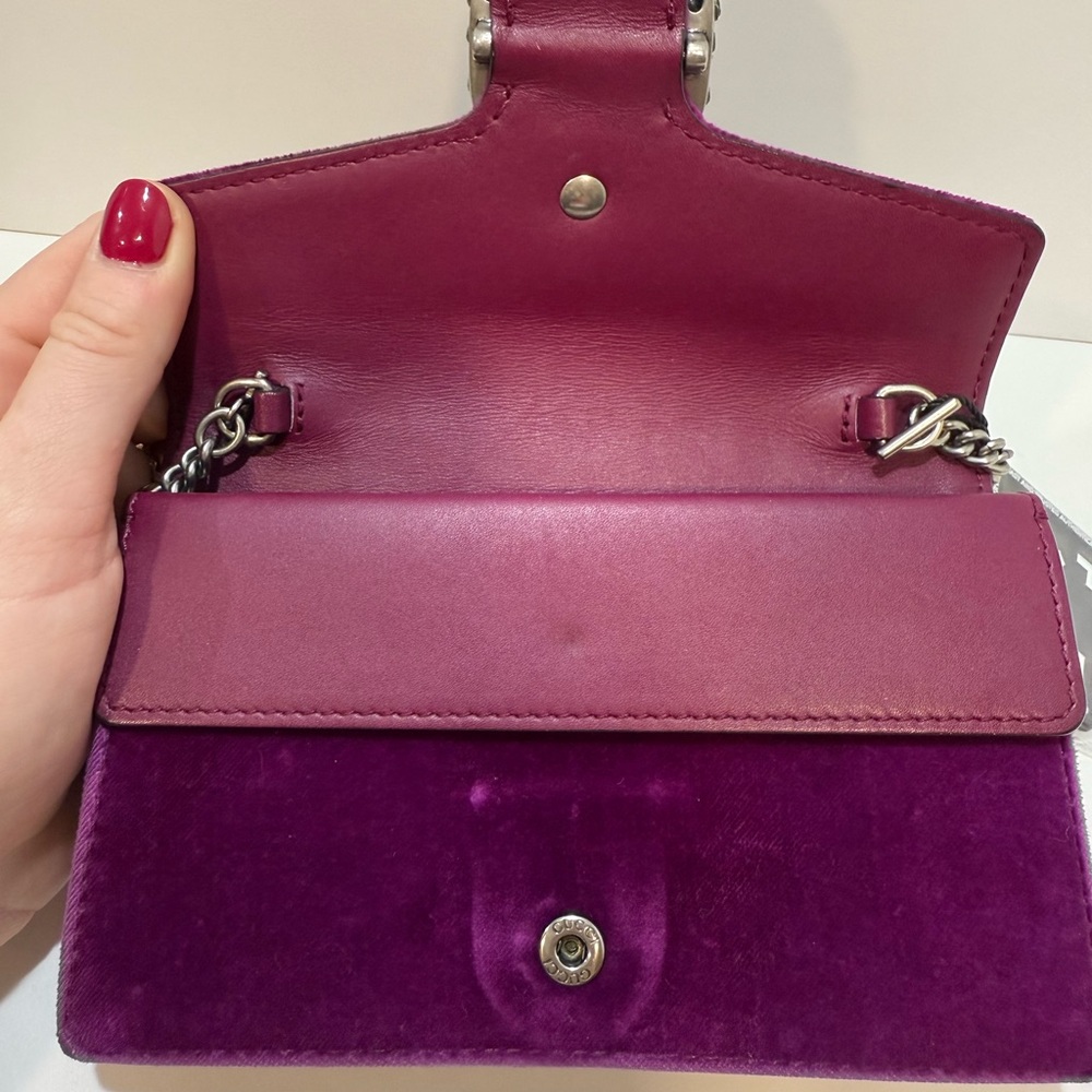 Gucci Dionysus Super Mini Purple Velvet Bag - Picture 7 of 13